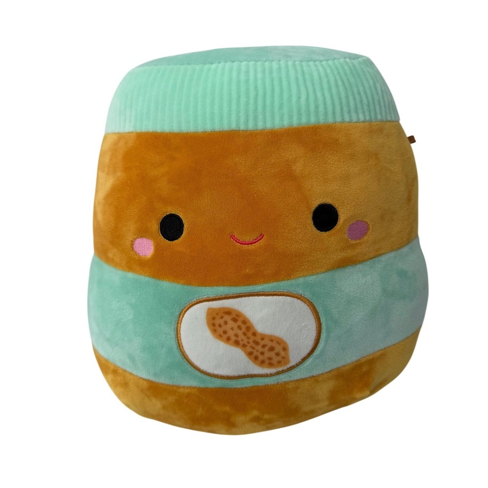 Squishmallows Peanut Butter Jar Plush Antoine 12 Inch Orange Mint Green Kellytoy